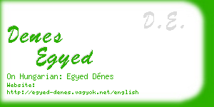 denes egyed business card