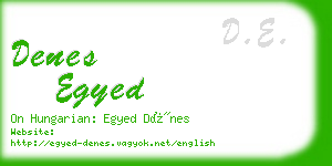 denes egyed business card